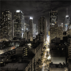 Buildings City Night Grey